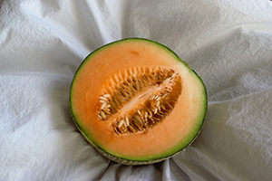 a halved cantalope