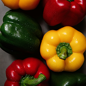 Several bell peppers