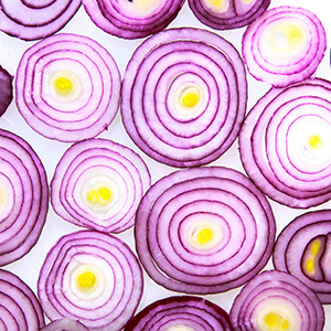several red onion slices